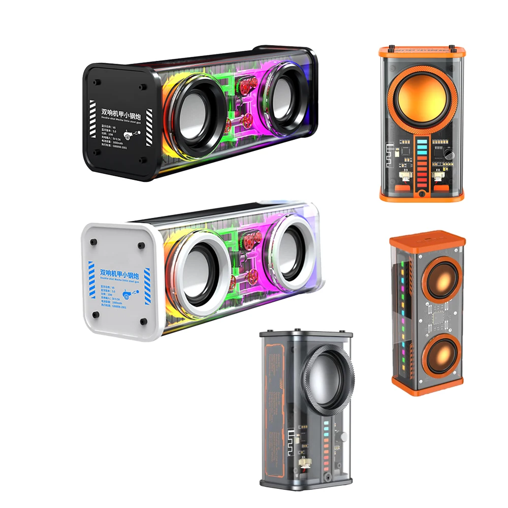 V8-K07-Transparent-Mecha-Music-Speakers-Bluetooth5-0-10W-Wireless-Stereo-Loudspeaker-3-LED-Light-Modes